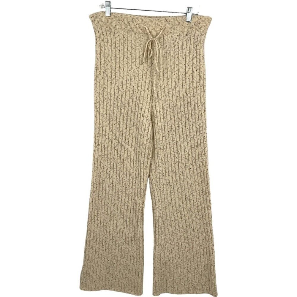 Heartloom Nakita Knit Pant Women's L Taupe OatmealWide Leg Drawstring Lounge